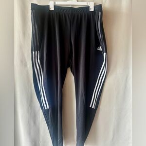 Adidas Black and White Joggers with Tapered Fit